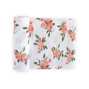 EUC flower rose floral muslin swaddle blanket
